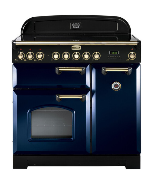Falcon Classic Deluxe 90cm Induction Range Cooker Regal Blue Brass CDL90EIRBB