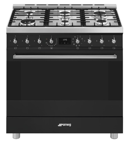 Smeg Classic 90cm Freestanding Oven with Gas Cooktop CS9GMMBA2