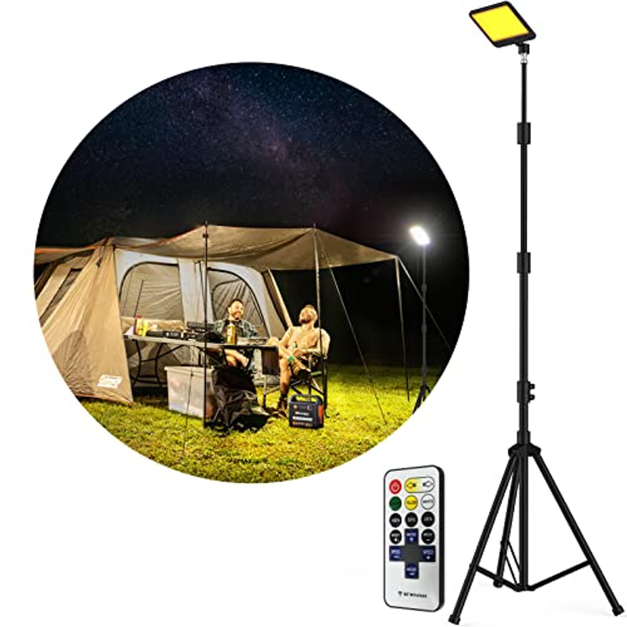 Conpex Led Camping Lights 23000 Lumens Telescoping Camping Light Tripod,  night Fishing Lights for Bank Portable Outdoor Light with Stand Led Work