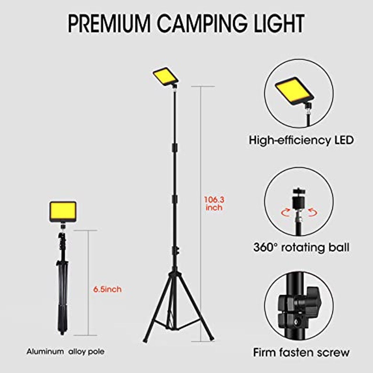 360 Light High Power Telescopic Rod LED Outdoor Fishing Light