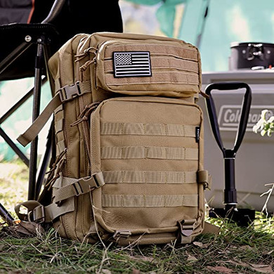 EVERLIT 42L Tactical Backpack Survival Kit Molle Bugout Bag Assault Pack Rucksack Hydration Bladder Emergency Survival Gear Hiking Camping Hunting for Men