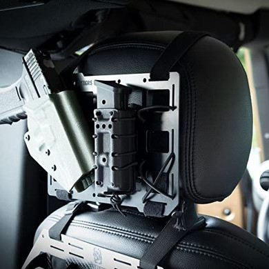OneTigris Car Headrest Cover - Universal Headrest Panel for Vehicles, Seat Back Organizer Tactical MOLLE Rigid Panel Truck Organizers for Car Seat, 1 Pack, Fiberglass