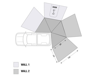Nomadic Awning 270 LT with Complete Wall Package - Passenger Side