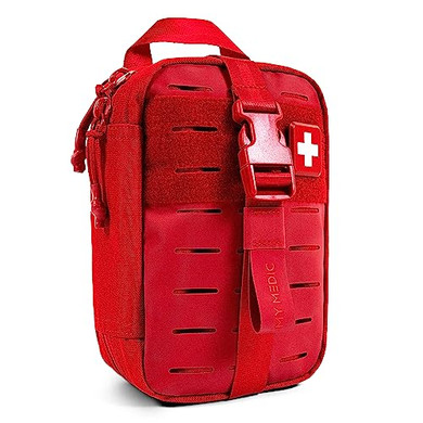 My Medic - MyFAK Mini Pro First Aid Kit - Life Saving, 70 Items, Trauma Supplies Included, Red