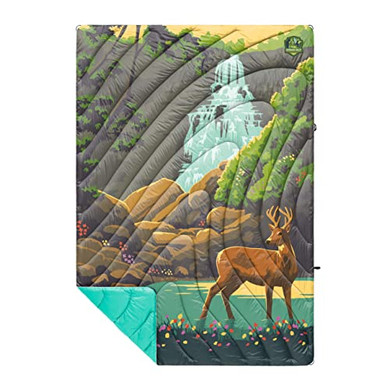 Rumpl The Original Puffy | Printed Outdoor Camping Blanket for Traveling, Picnics, Beach Trips, Concerts | Cuyahoga Valley National Park, 1-Person