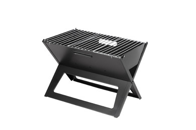 Fire Sense 60508 Notebook Charcoal BBQ Grill 3.5mm Cooking Bars Instant Foldable & Easy Portability For Outdoor Barbecues Camping Traveling Picnics Garden Beach Party - Black