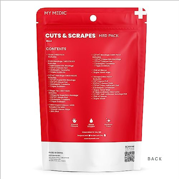 My Medic - Cuts and Scrapes Med Pack - Compact, Portable First Aid Solution for Minor Bleeding Injuries