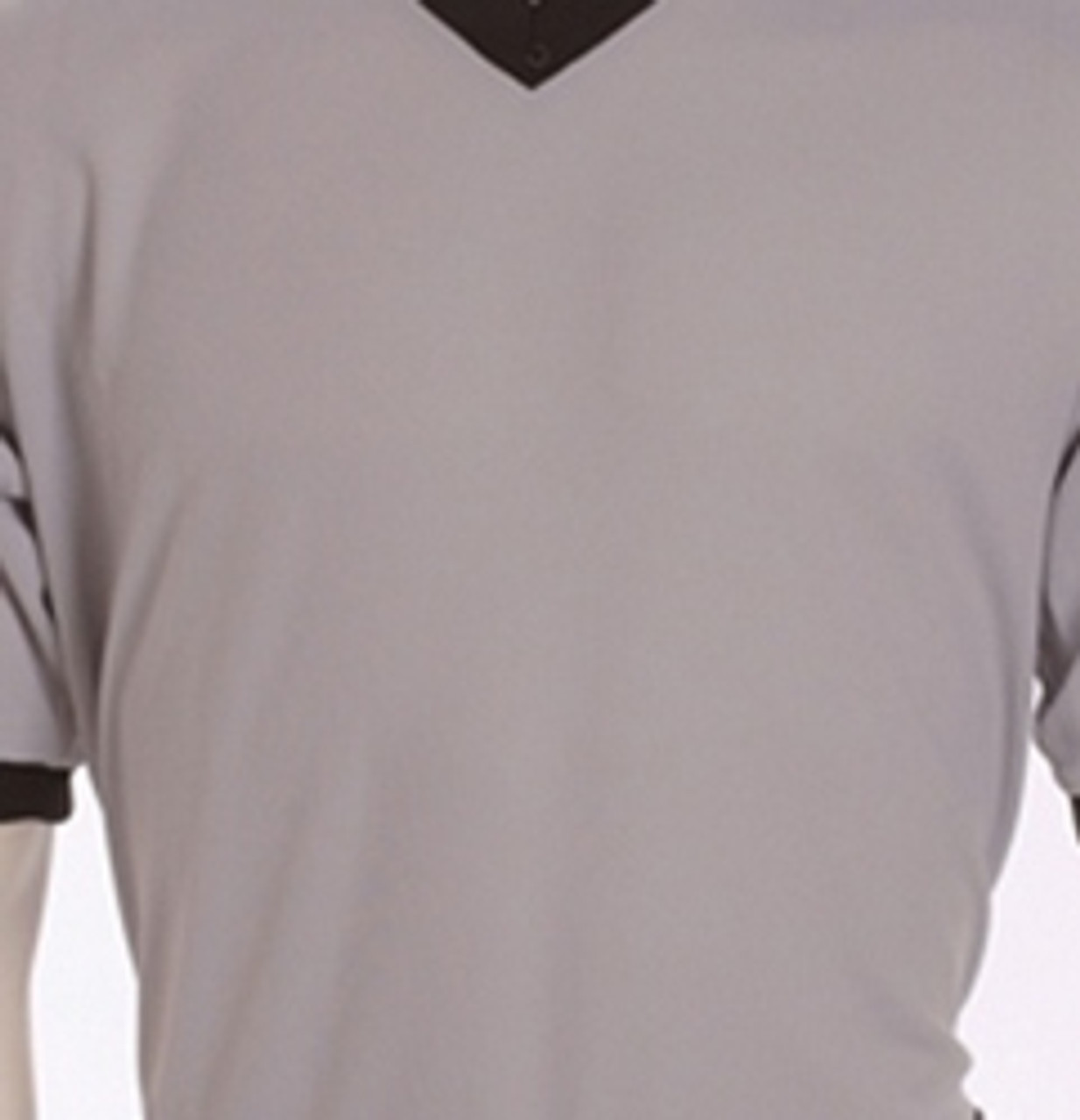 Solid Grey V-Neck Mesh Shirt