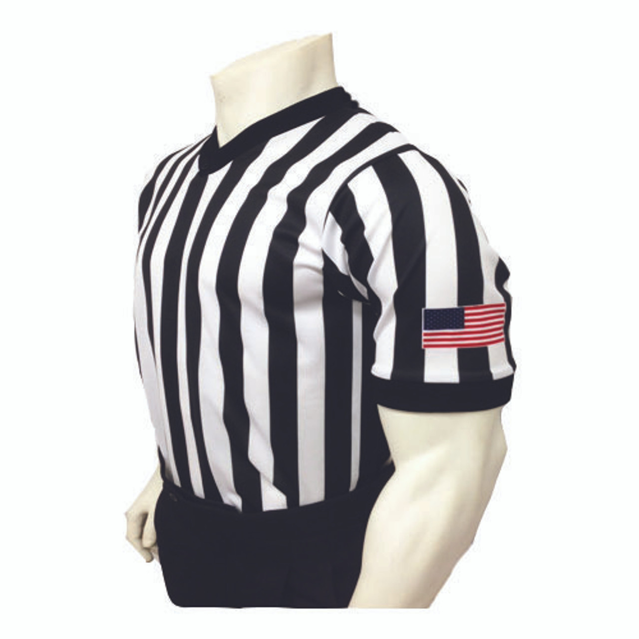 FitsT4 Basketball Officials Grey Wrestling V-Neck Performance Referee Shirt Ref Jersey Uniform Umpire Costume with Short Sleeve Black Pinstripes for