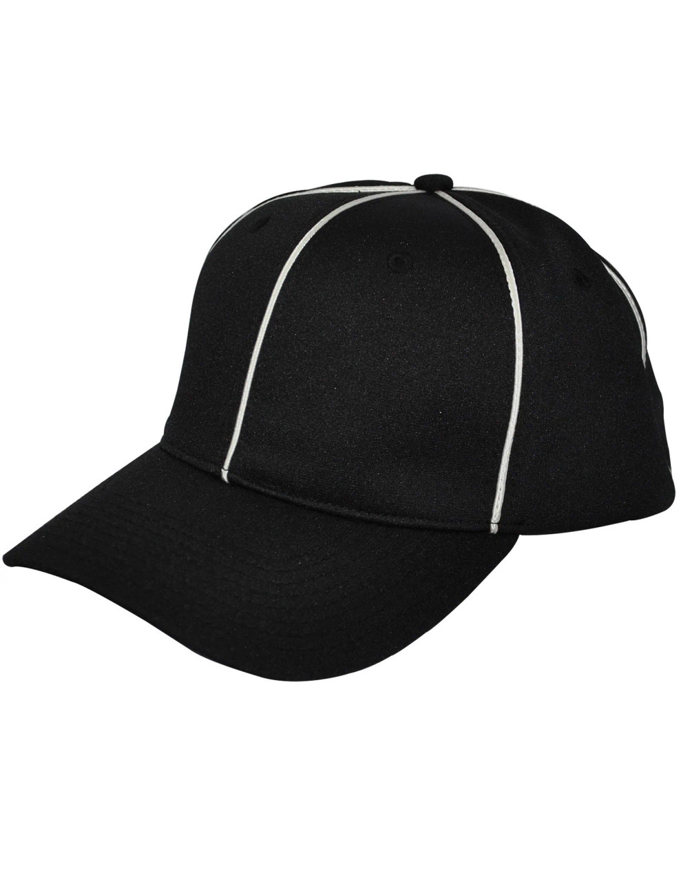 Smitty Hat Products Get Official Fit Piping Black Flex - White Football w/