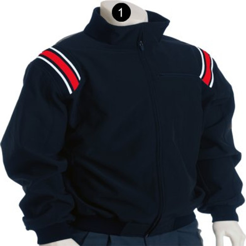 Flece Lined Jacket-Navy with Navy, White and Red Shoulder Insert Trim