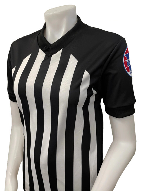 Referee Store | United Attire Black & White Basketball Referee Shirt with Side Panel Black & White 3X-Large