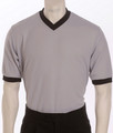 Deluxe Performance Mesh Solid Grey V-Neck Shirt with Black Trim - Made in USA