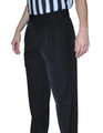 Women's Black Pleated Referee Pants 4-Way Stretch Slash Pockets
