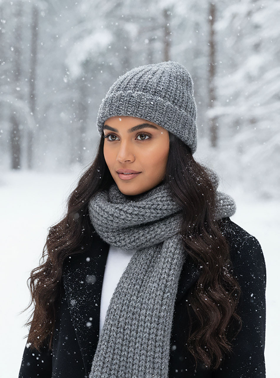 Alpaca Blend Knit Scarf & Beanie Set | Sun Valley Alpaca Co