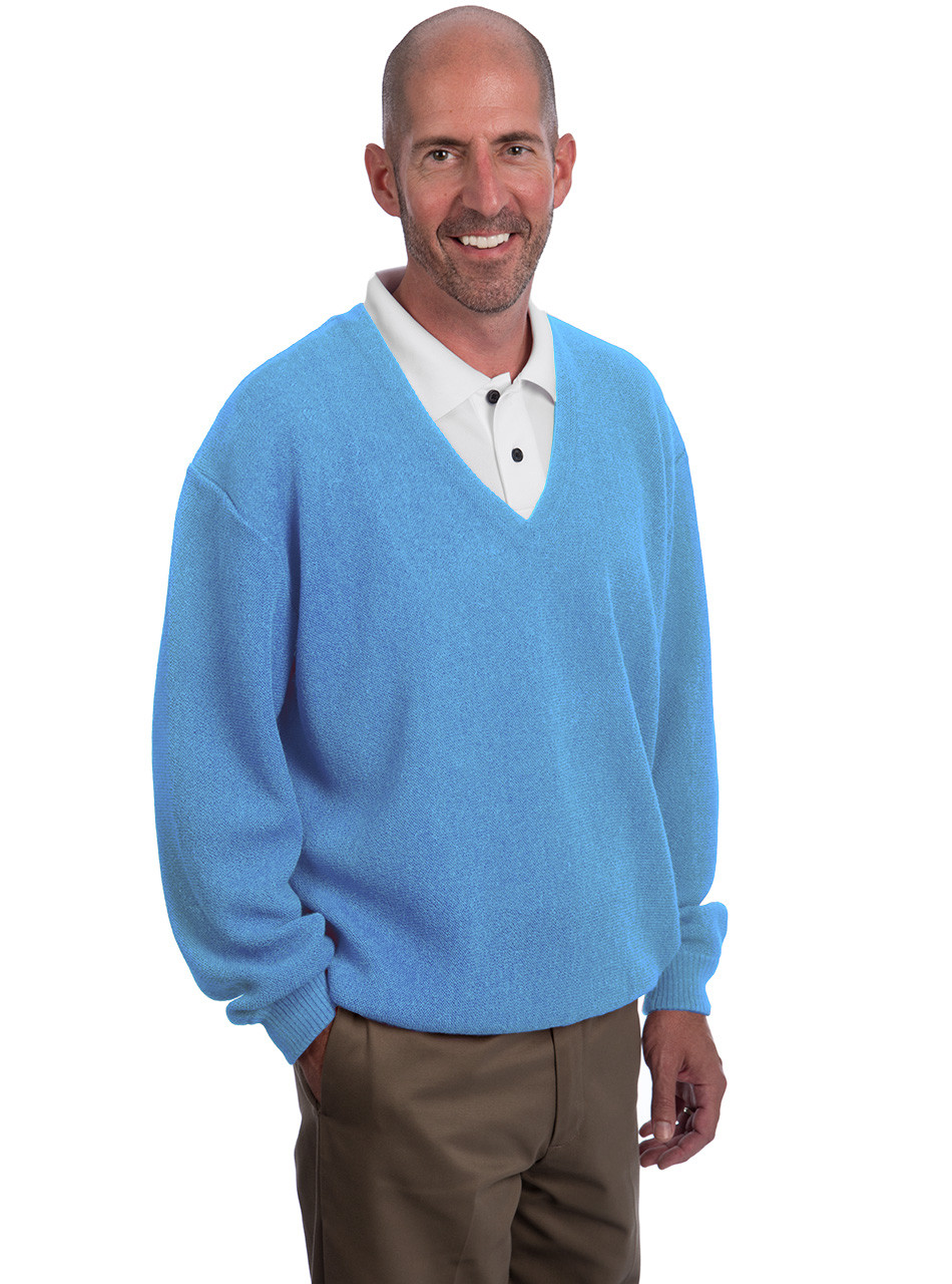 Alpaca Sweaters Men's Alpaca V-Neck Sweater in 100% Pure