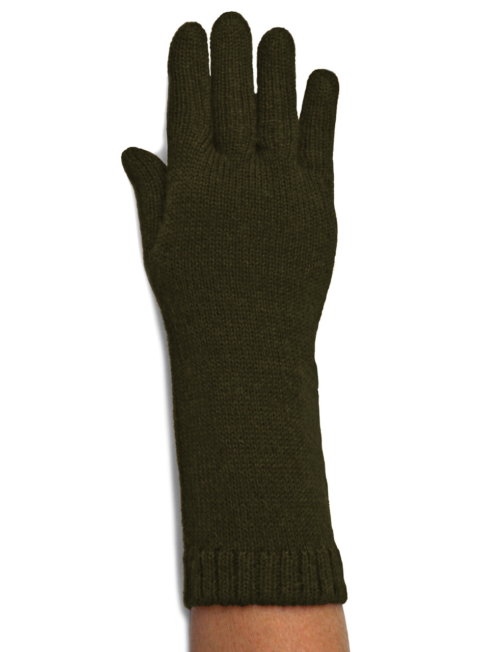 Long Jersey Knit Gloves - 100% Baby Alpaca