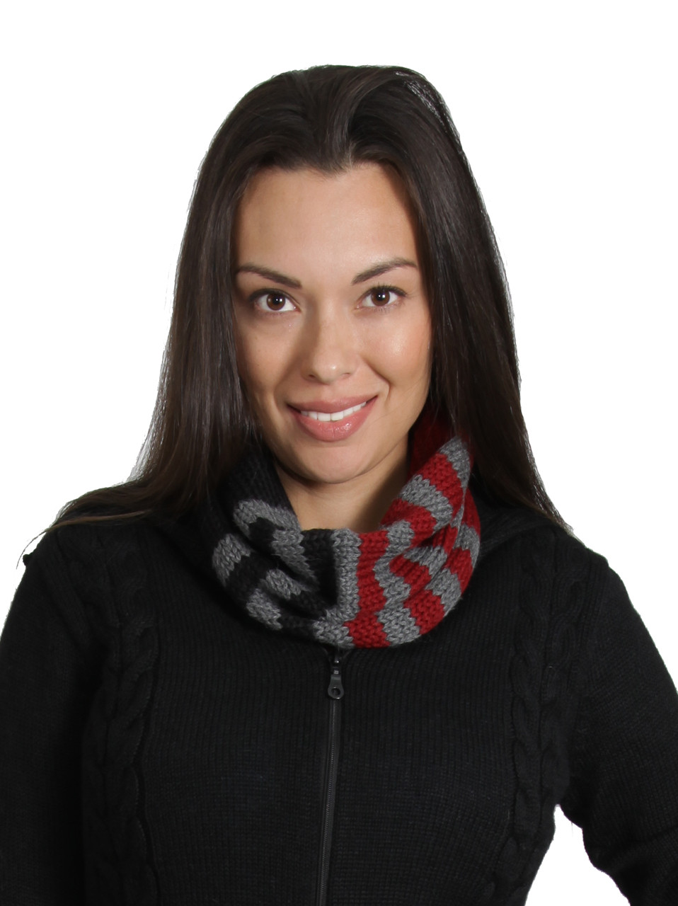Women Colorful Neck Scarf Winter Knitted Loop Scarf Warm Wrap Cowl