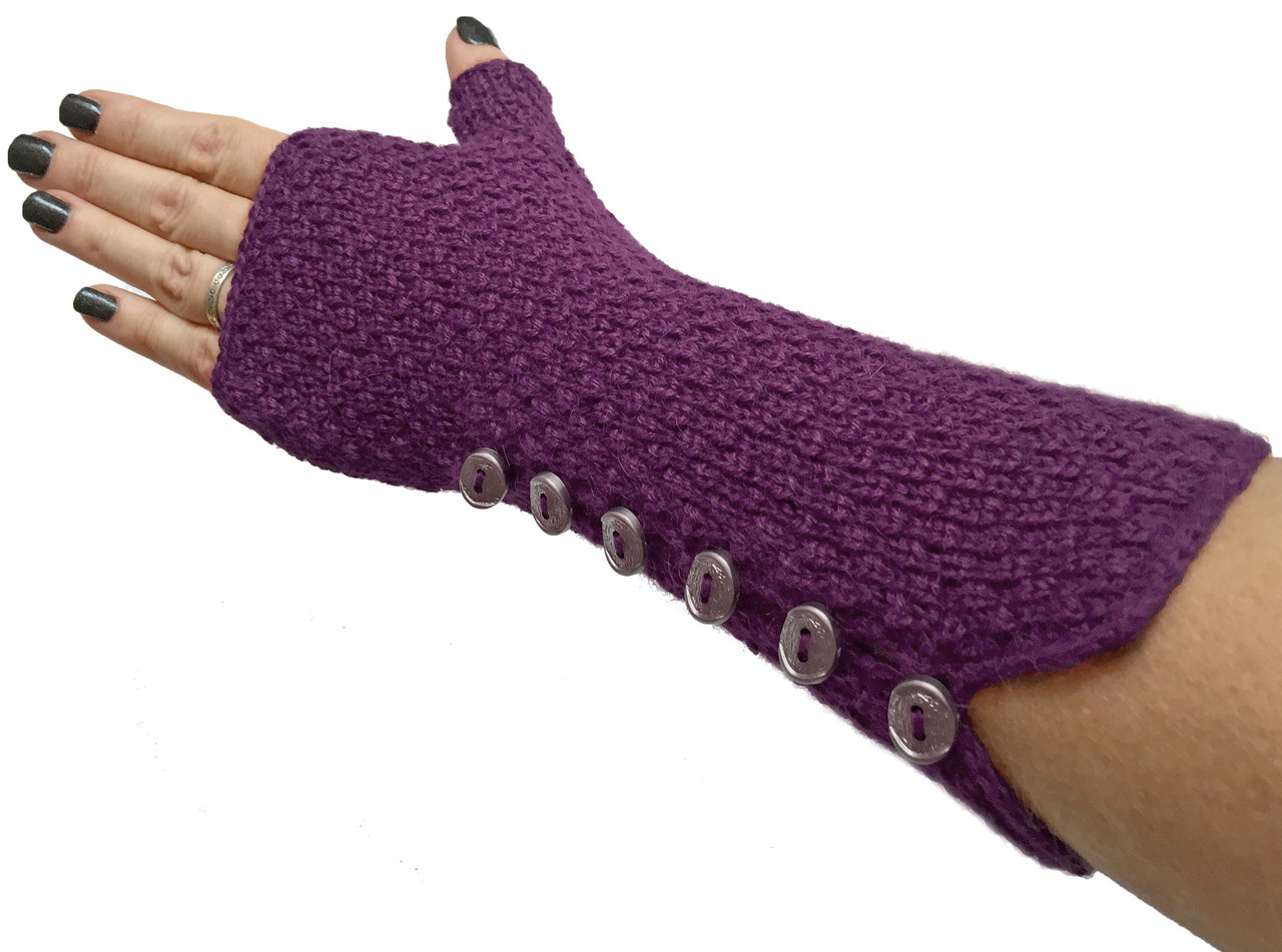 alpaca wool fingerless gloves