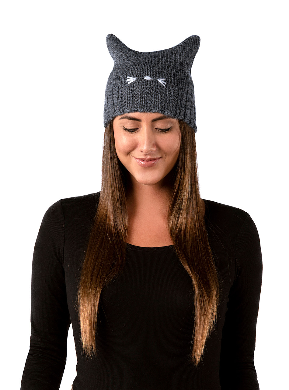 Alpaca Wool Cat Ears Knit Beanie - Fun for Teens and Adults | Sun