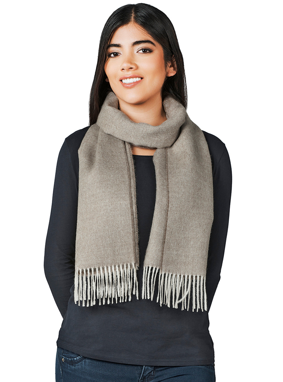 Herringbone Scarf - 100% Baby Alpaca Wool - Warm & Cozy | Sun Valley ...