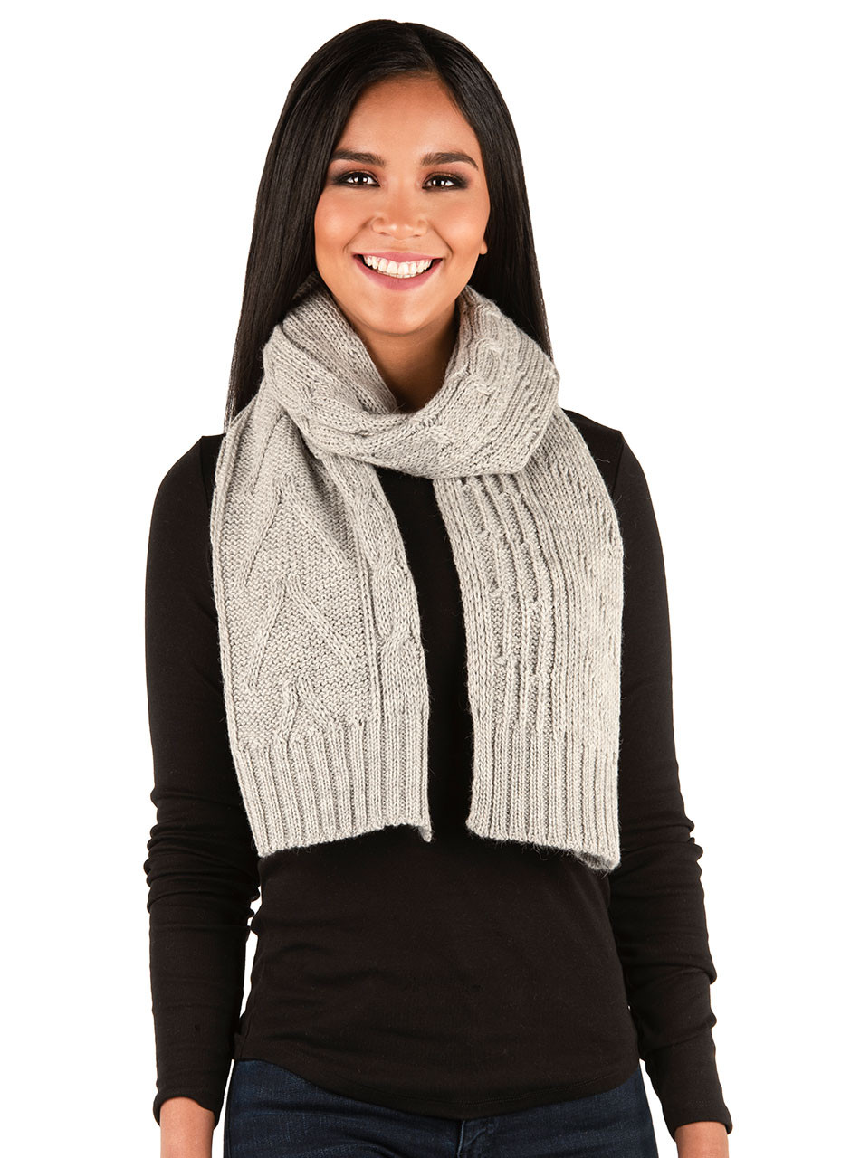 Chunky Cable Knit Baby Alpaca Scarf — Solid | Sun Valley Alpaca Co