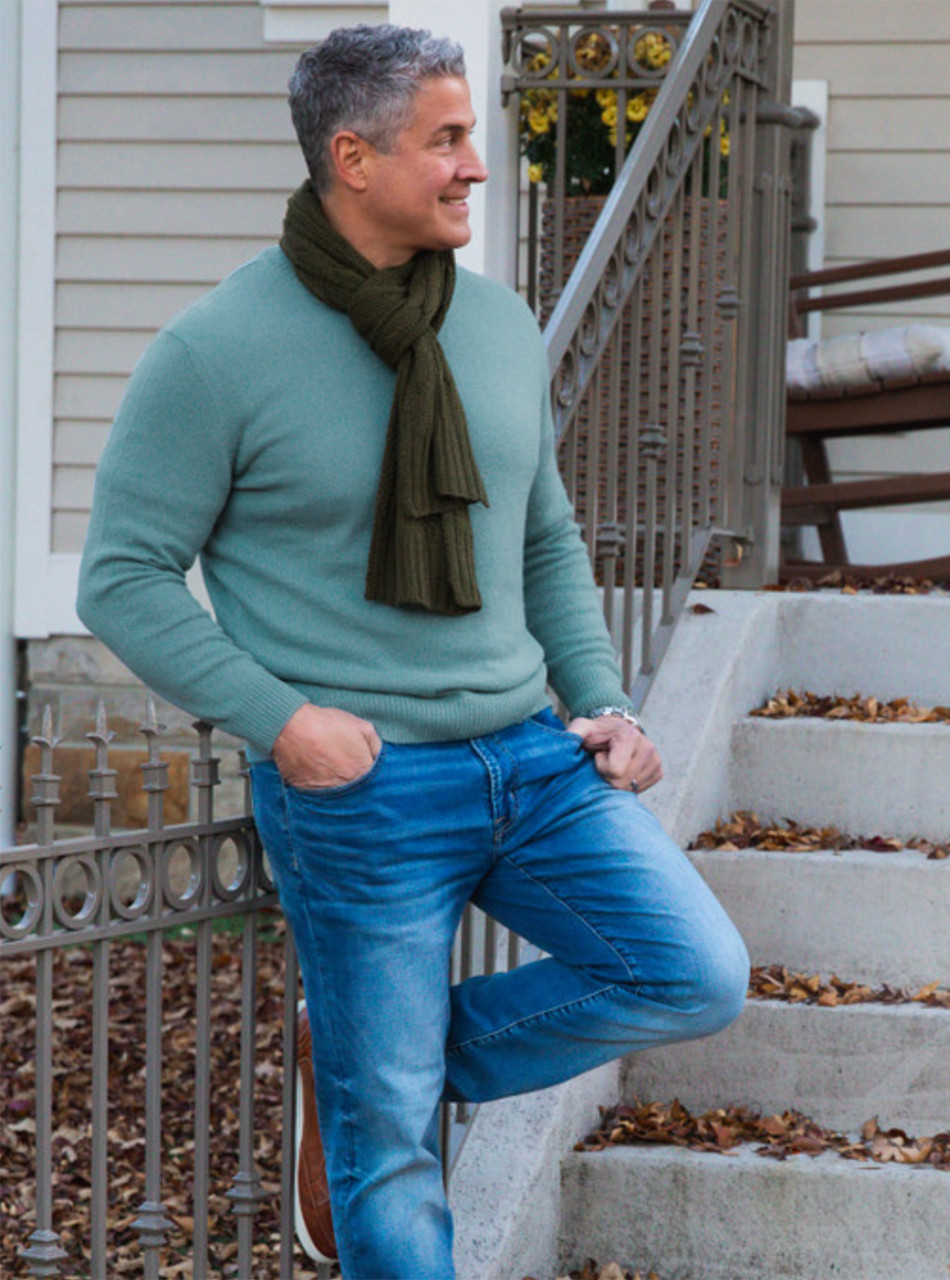 100% Baby Alpaca Chunky Cable Knit Scarf - Solid for Men & Women