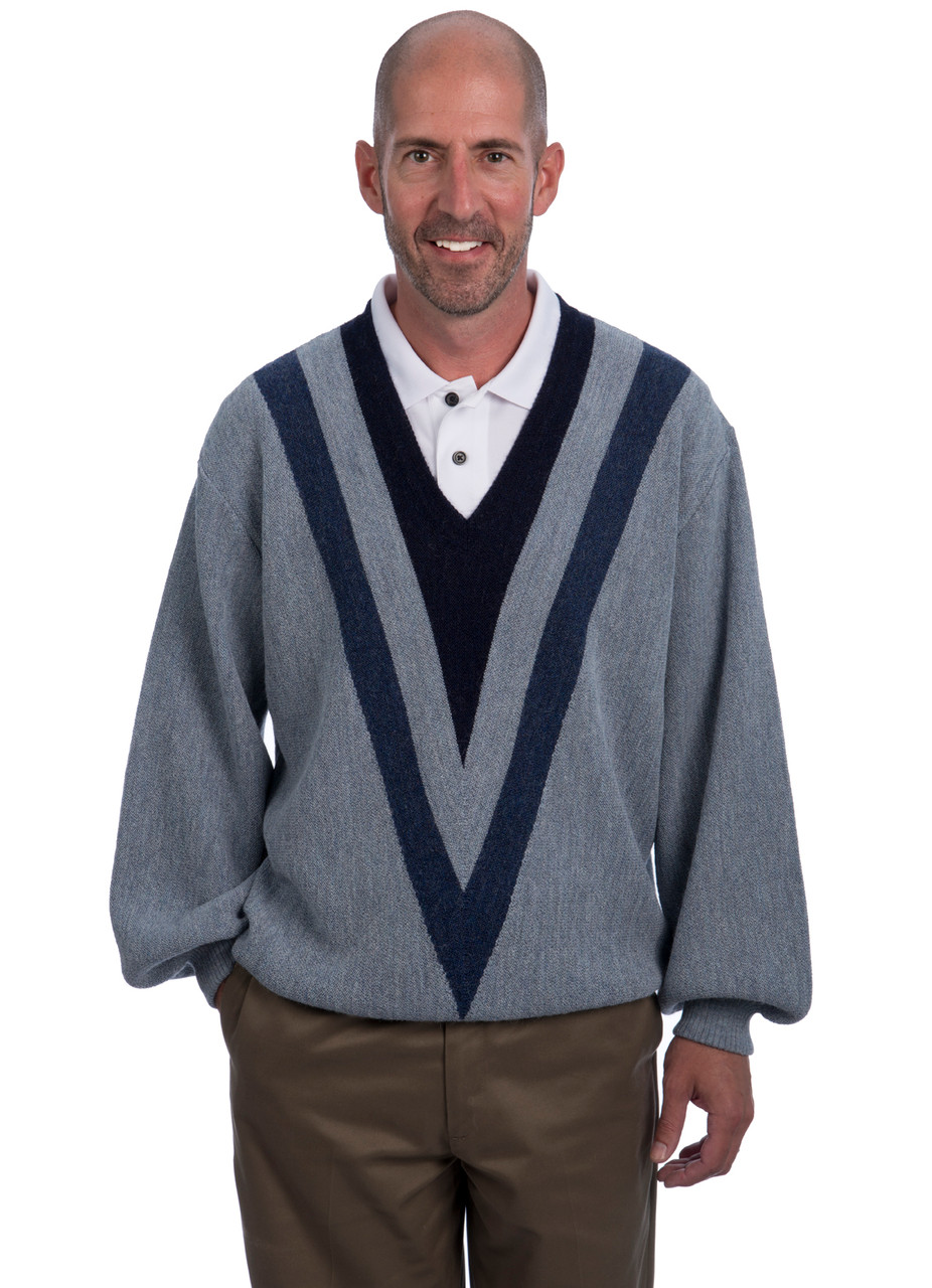ゴルフワン Cotton Sweater 2018 Winter Men's Retro V-Pattern Baby Alpaca Golf Sweater | Sun Valley Alpaca Co