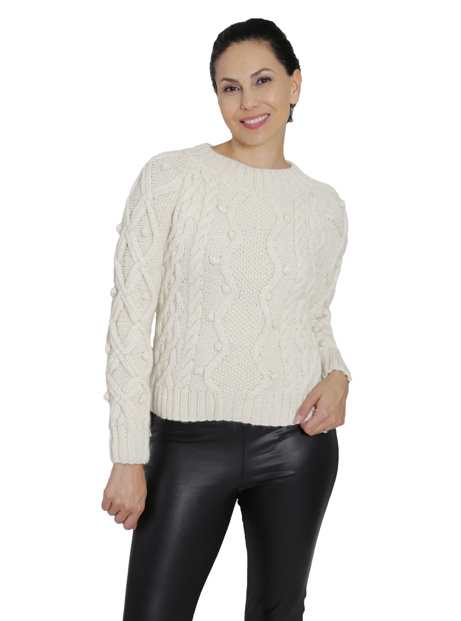 Olivia Aran Cropped Sweater