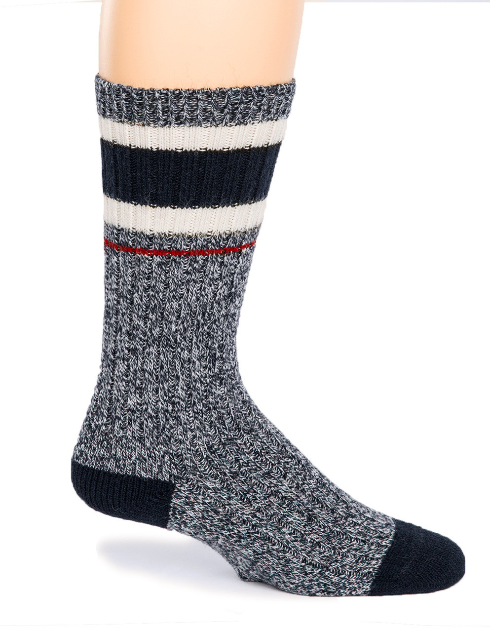 Red Stripe Throwback Socks, Size Medium | Warrior Alpaca Socks