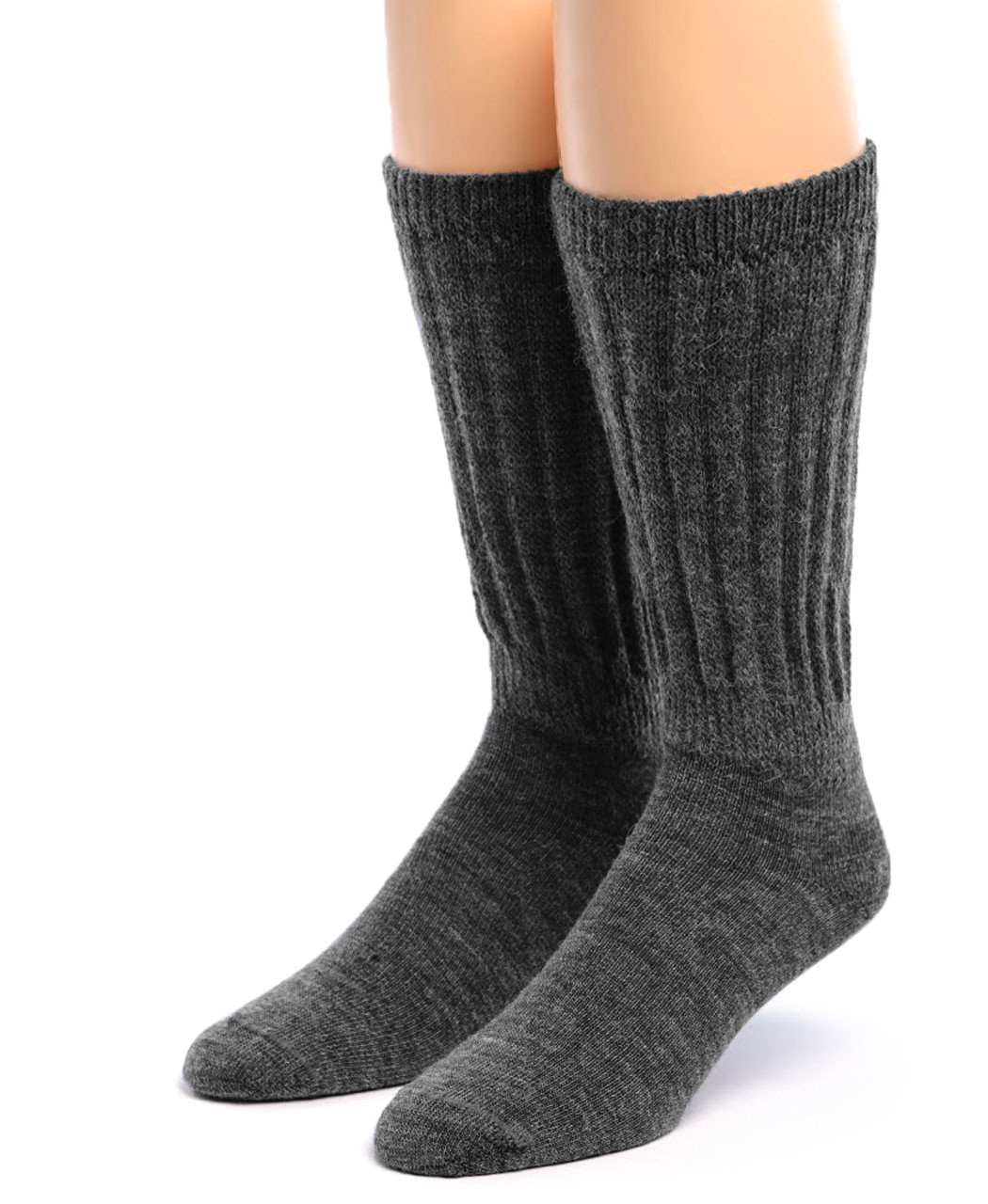 Wide Calf Terry Lined Padded Crew Socks - Extra Thick