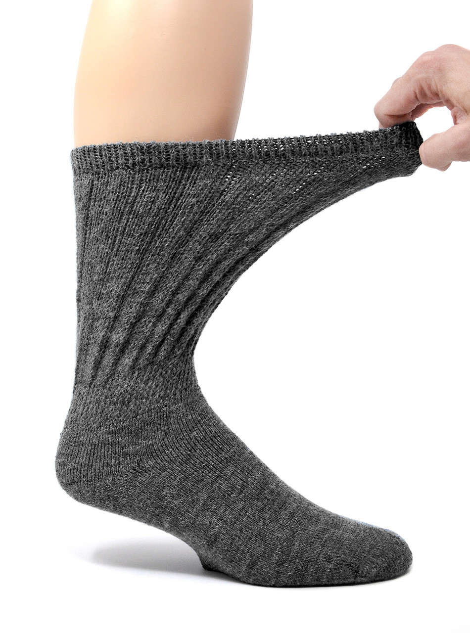 Wide Calf Terry Lined Padded 100% Alpaca Wool Crew Socks - Extra Thick for  Men & Women