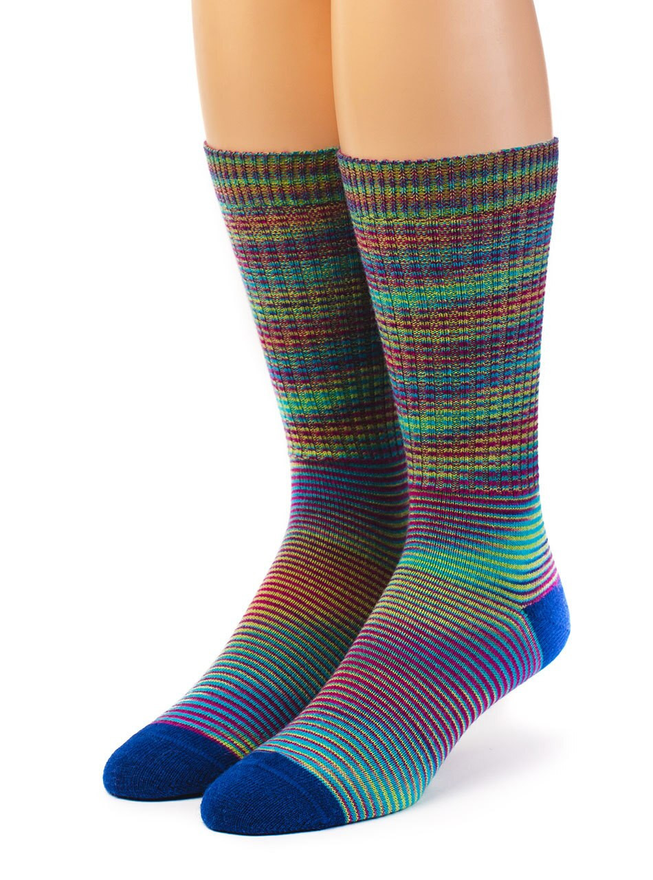 Frequency Patterned Alpaca Socks in Sound Wave, Size XL | Warrior Alpaca Socks
