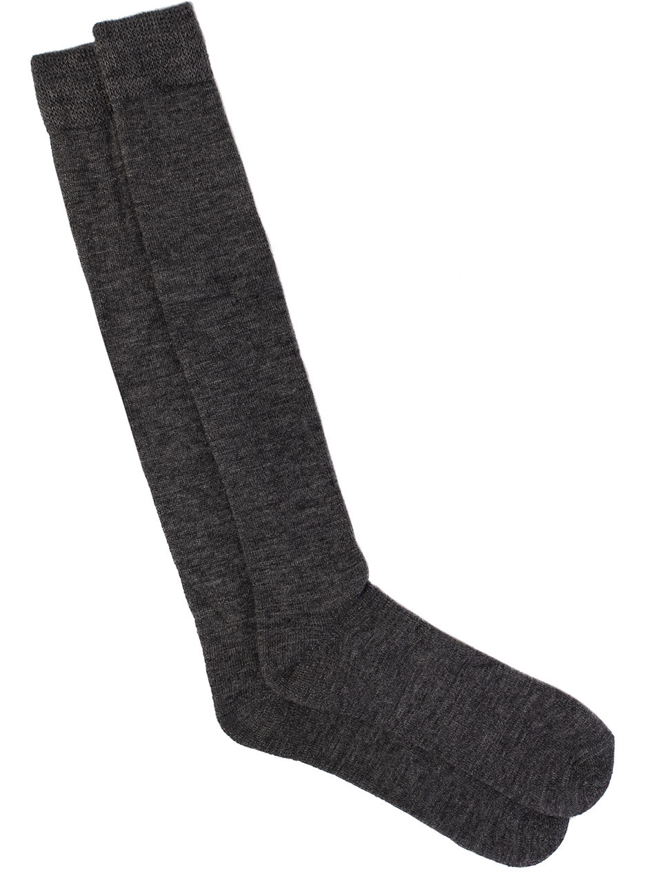 *LARGER size (Men) : Charcoal Grey Alpaca Socks - Long