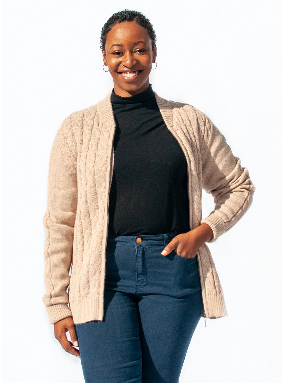 Mister Rogers Cable Knit Alpaca Cardigan | Sun Valley Alpaca Co