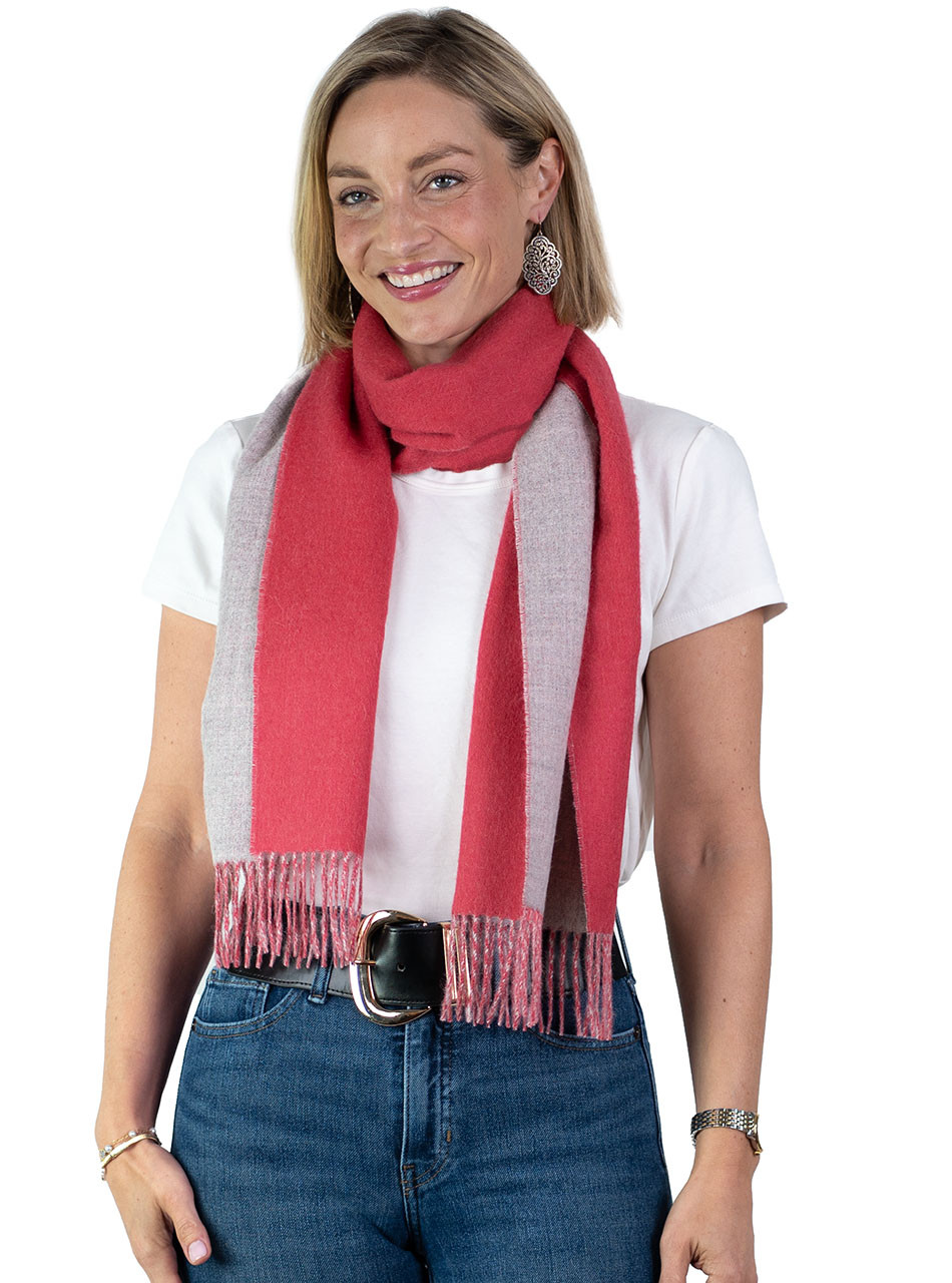 Women's Double Face Baby Alpaca Scarf – 100% Pure Luxury Wool