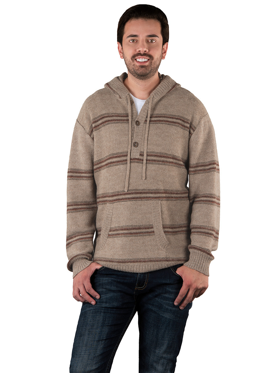 Neck Down Men's Hooded (Hoodie) Pullover by Knitting Pure and Simple  Knitting Pattern