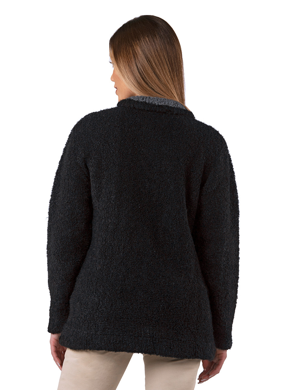Women's Alpaca Quarter-Zip Pullover | Bouclé Knit | Sun Valley