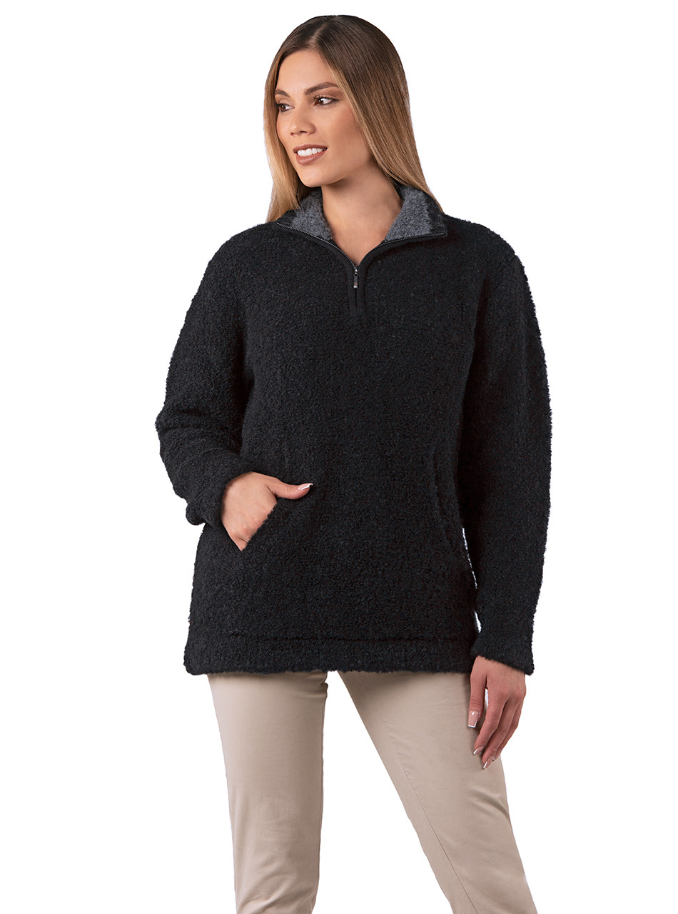 Women's Alpaca Quarter-Zip Pullover | Bouclé Knit | Sun Valley