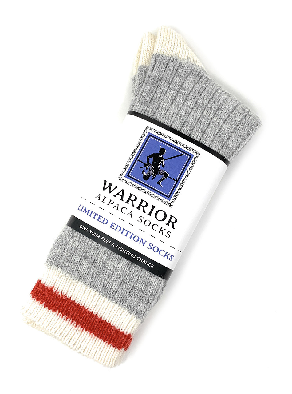 Monkey Classic Crew Alpaca Socks, Red Heel | Sun Valley Alpaca Co