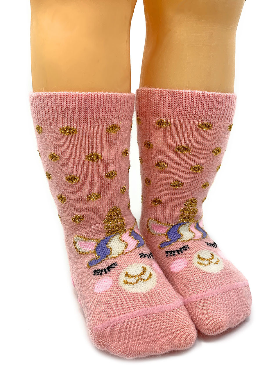 Alpacorn Princess Non-Skid Socks, Size 2 - 5 | Warrior Alpaca Socks