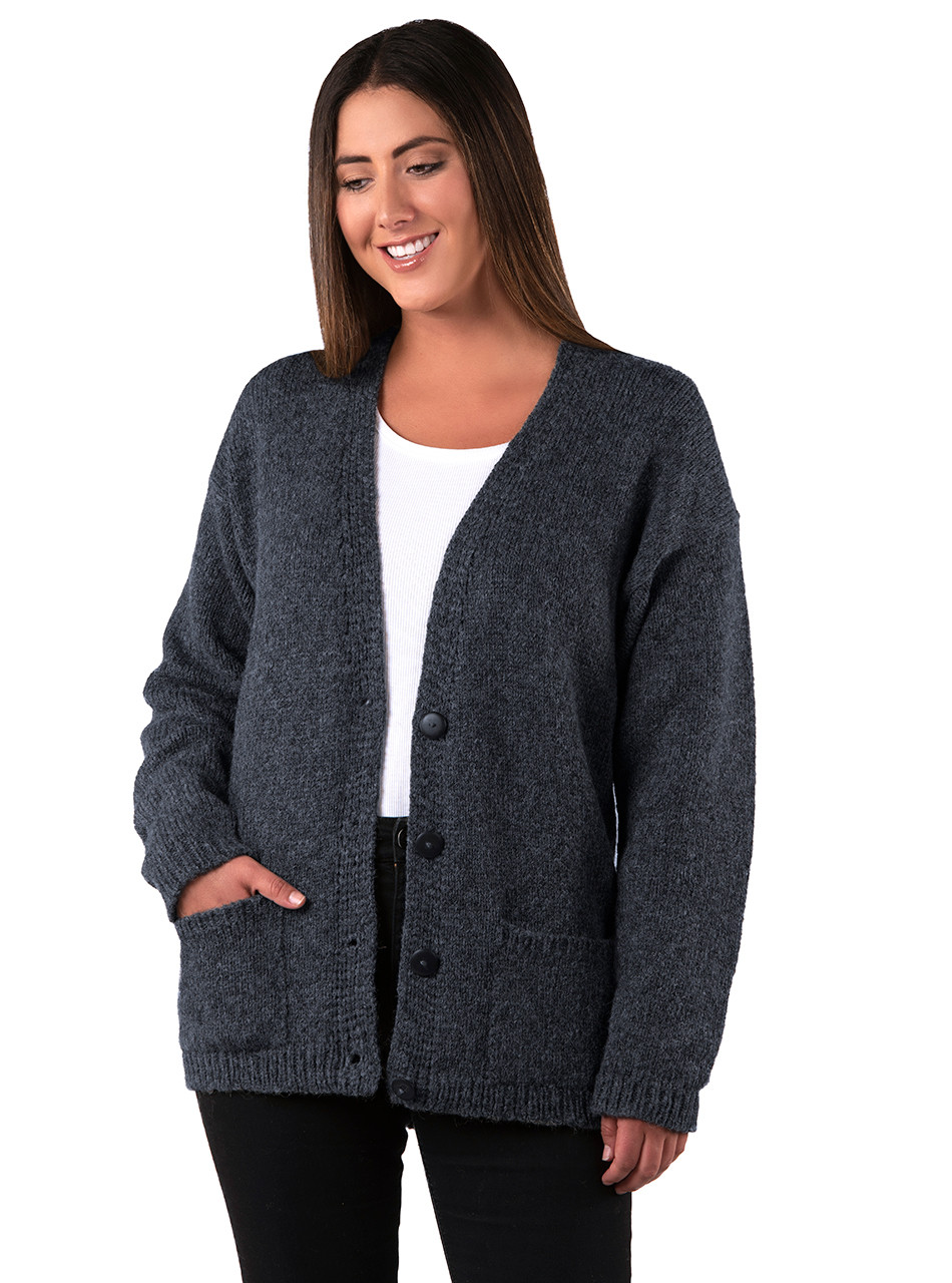 Alpaca & Wool Button Down V-Neck Cardigan