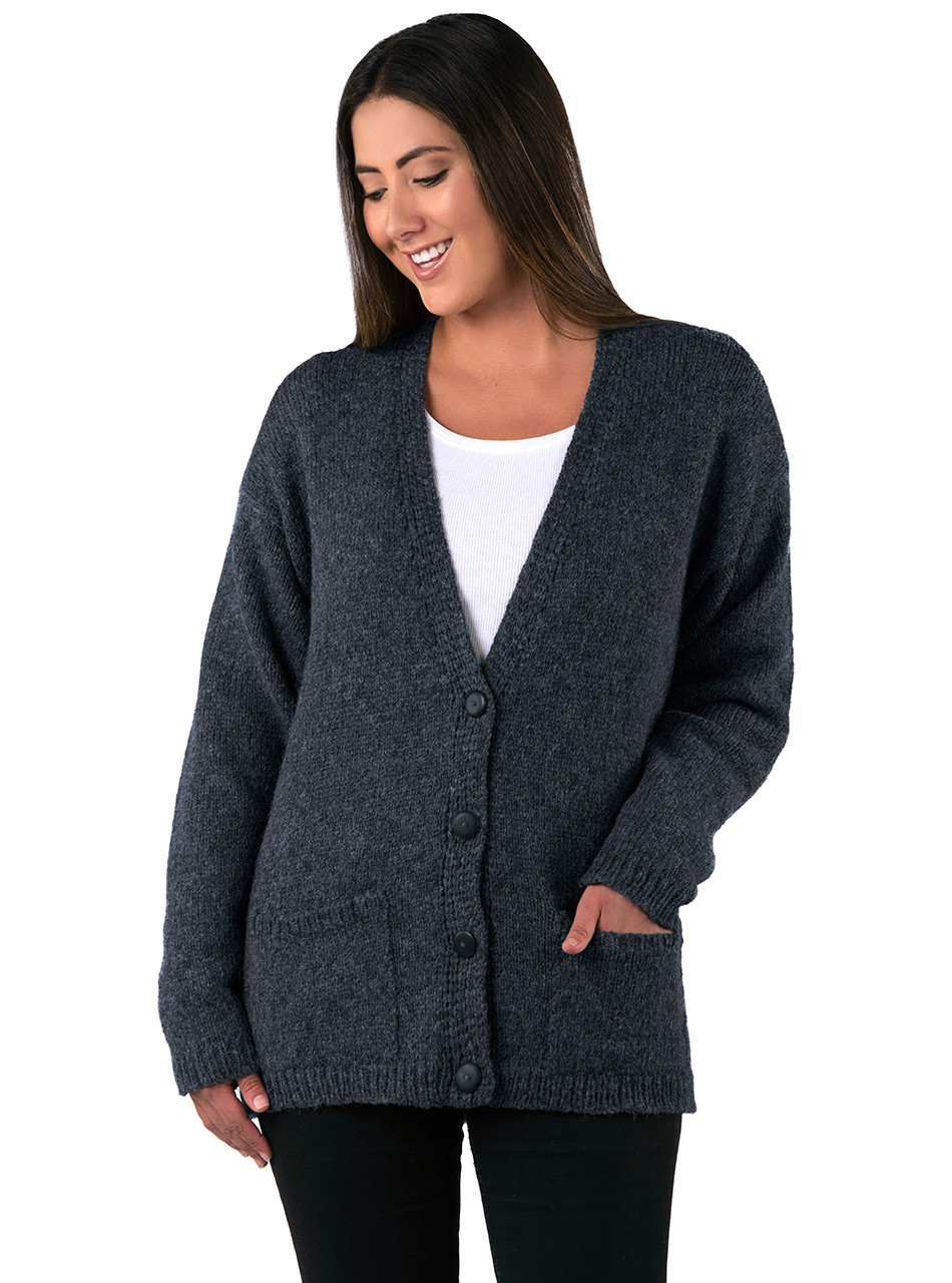 Alpaca and Wool V Neck Button Down Cardigan Sun Valley Alpaca Co