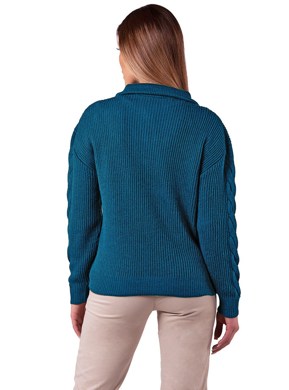 Annelise Braided Half-Zip Pullover Sweater in 100% pure Baby