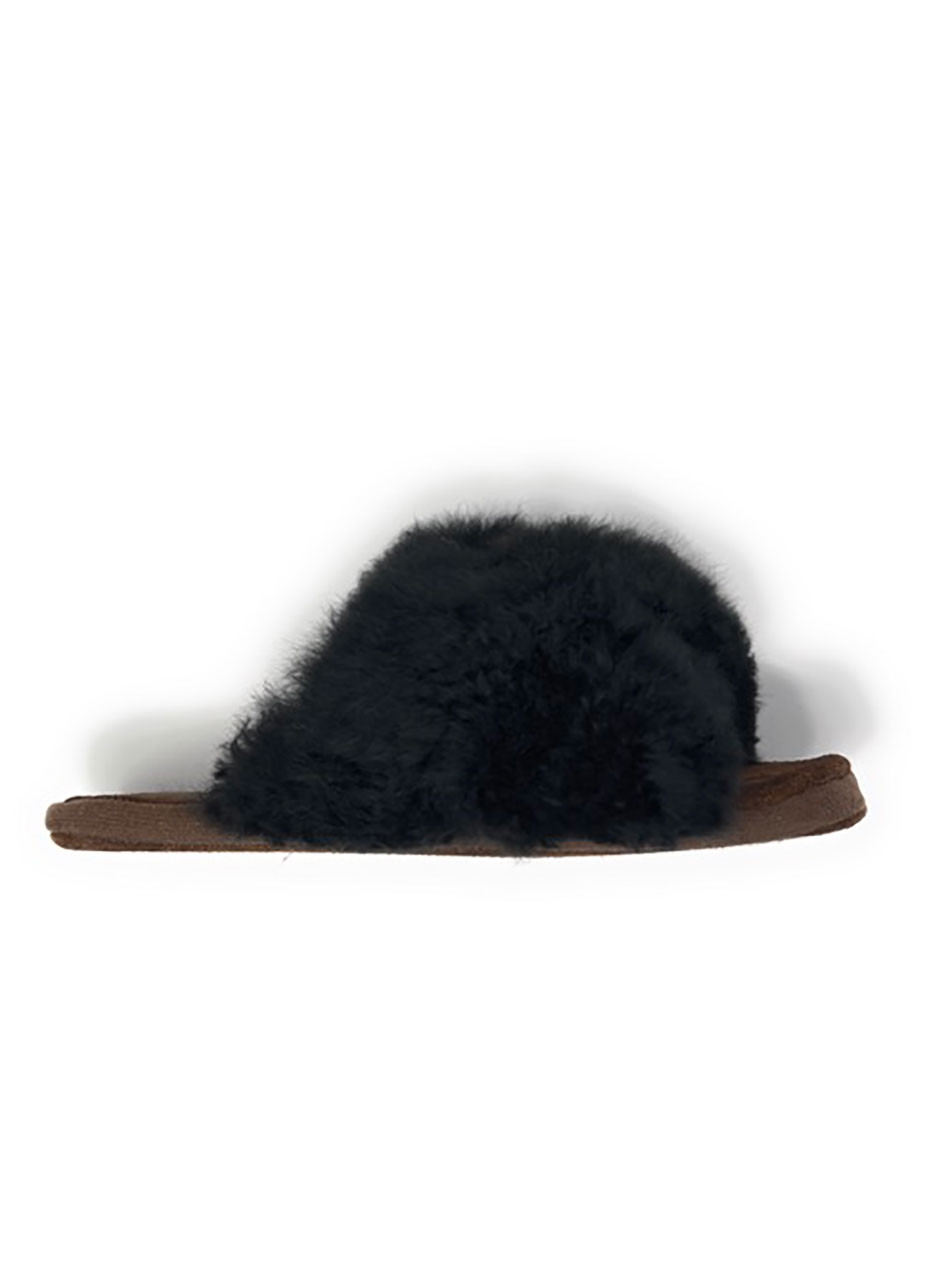 Criss cross store fur slippers