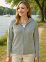 Alpaca and Tangüis Hooded Zip Cardigan for Women