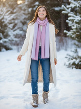 Women's Double Face Baby Alpaca Scarf – 100% Pure Luxury Wool