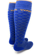 Checkered Ski & Snowboard alpaca socks, Over-Calf Alpaca Adventure Socks, heel.