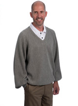 Men's Retro Pro Golf V-Neck Alpaca Sweater side view.