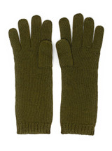 Women's Long Jersey Knit Baby Alpaca Gloves side by side
